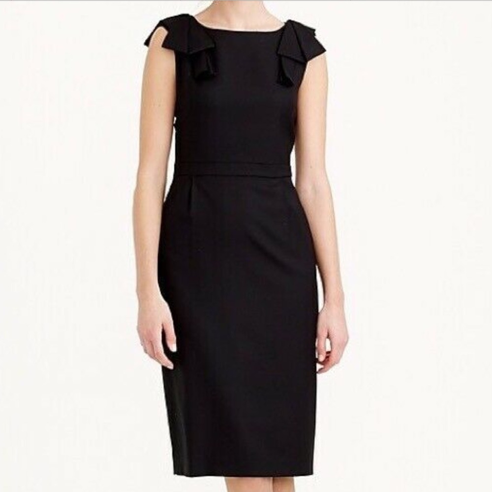 J Crew navy blue lightweight wool dress.